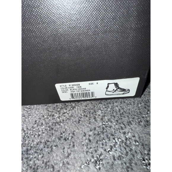 R13 Black Leather Canvas High Top Platform Zip Sneakers Women Size 8 - Picture 9 of 11